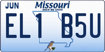 MO license plate EL1B5U