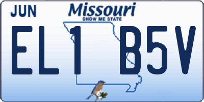 MO license plate EL1B5V