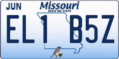 MO license plate EL1B5Z