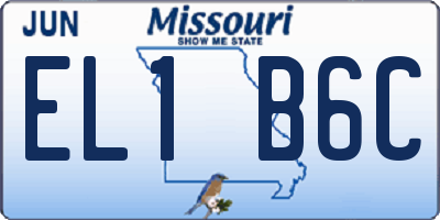 MO license plate EL1B6C