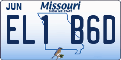 MO license plate EL1B6D