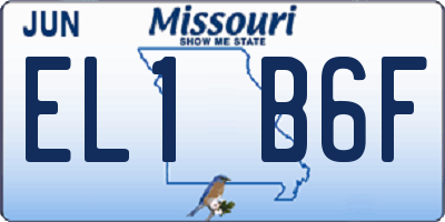MO license plate EL1B6F