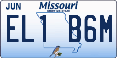 MO license plate EL1B6M
