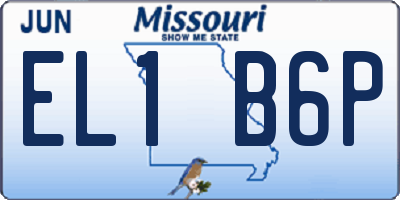 MO license plate EL1B6P