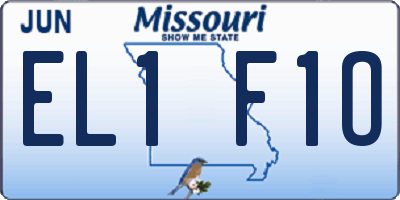 MO license plate EL1F1O