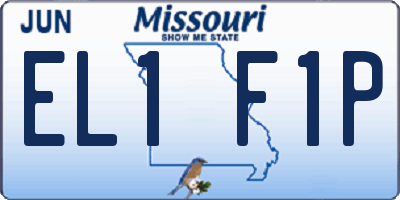 MO license plate EL1F1P