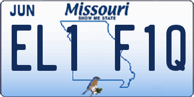 MO license plate EL1F1Q