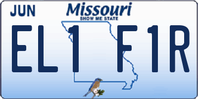 MO license plate EL1F1R