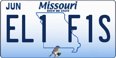 MO license plate EL1F1S