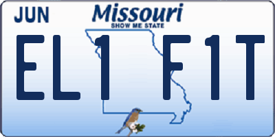 MO license plate EL1F1T