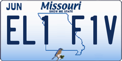 MO license plate EL1F1V