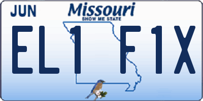MO license plate EL1F1X
