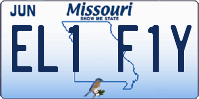 MO license plate EL1F1Y