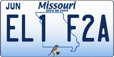 MO license plate EL1F2A
