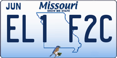 MO license plate EL1F2C