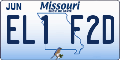 MO license plate EL1F2D
