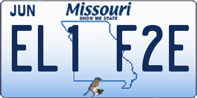 MO license plate EL1F2E