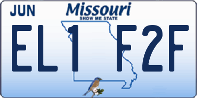 MO license plate EL1F2F