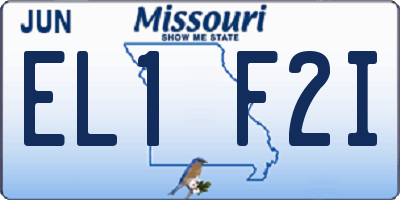 MO license plate EL1F2I