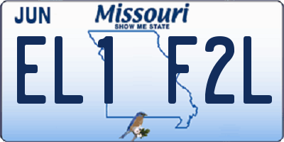 MO license plate EL1F2L