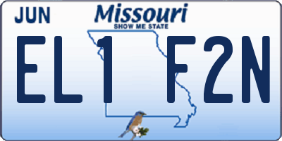 MO license plate EL1F2N