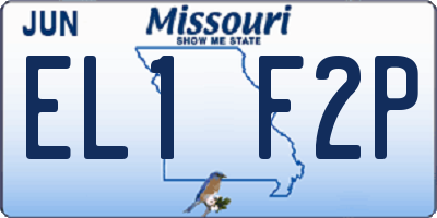 MO license plate EL1F2P