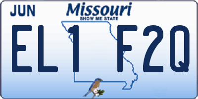 MO license plate EL1F2Q