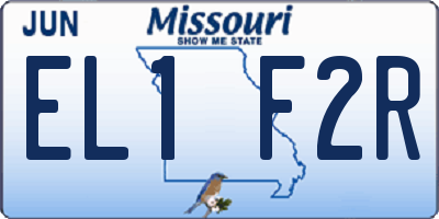 MO license plate EL1F2R