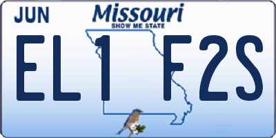 MO license plate EL1F2S