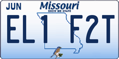 MO license plate EL1F2T