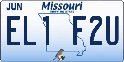 MO license plate EL1F2U