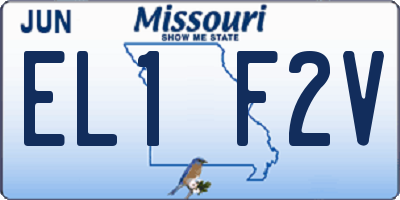 MO license plate EL1F2V
