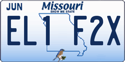 MO license plate EL1F2X