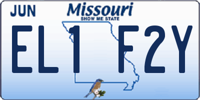 MO license plate EL1F2Y