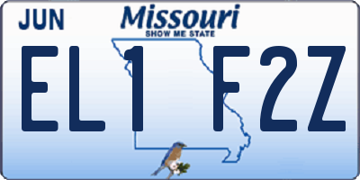 MO license plate EL1F2Z