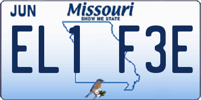 MO license plate EL1F3E