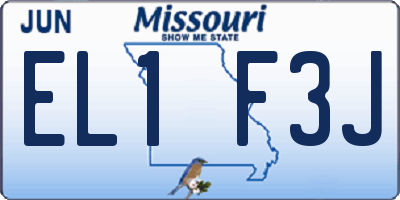 MO license plate EL1F3J