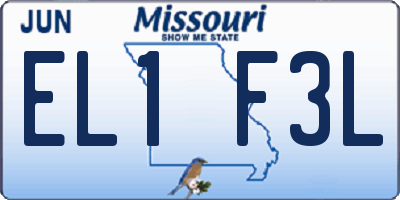 MO license plate EL1F3L