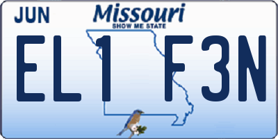MO license plate EL1F3N