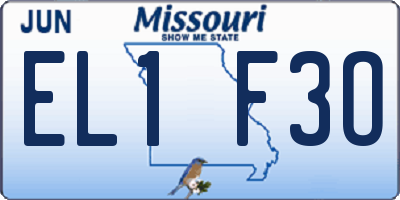 MO license plate EL1F3O