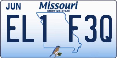 MO license plate EL1F3Q