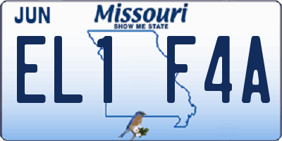 MO license plate EL1F4A