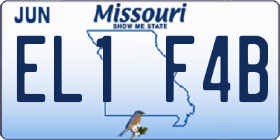 MO license plate EL1F4B