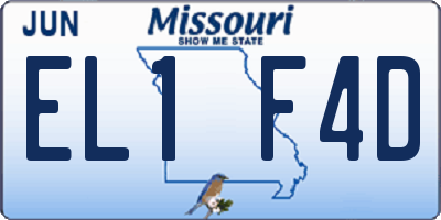 MO license plate EL1F4D