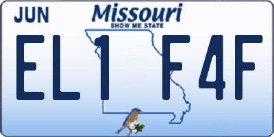 MO license plate EL1F4F