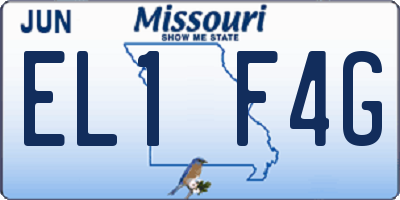 MO license plate EL1F4G