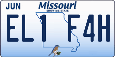 MO license plate EL1F4H