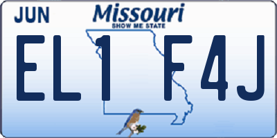 MO license plate EL1F4J