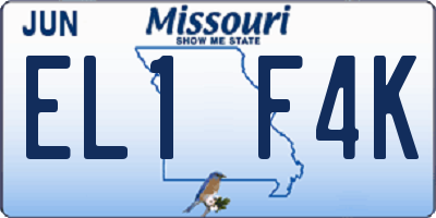 MO license plate EL1F4K