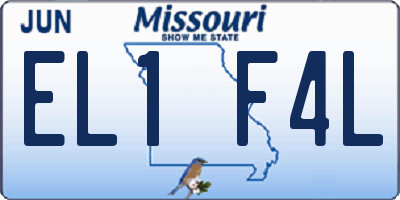 MO license plate EL1F4L